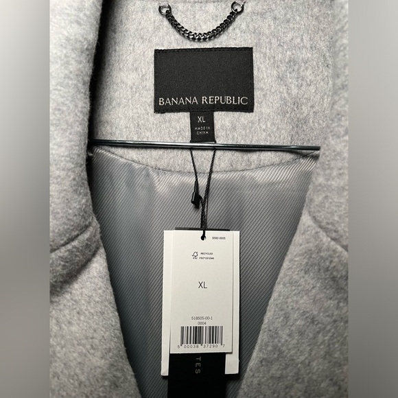 New (NWT) Banana Republic Oversize Double-faced Coat. Grey Stripe. Sz XL and L - Picture 6 of 14